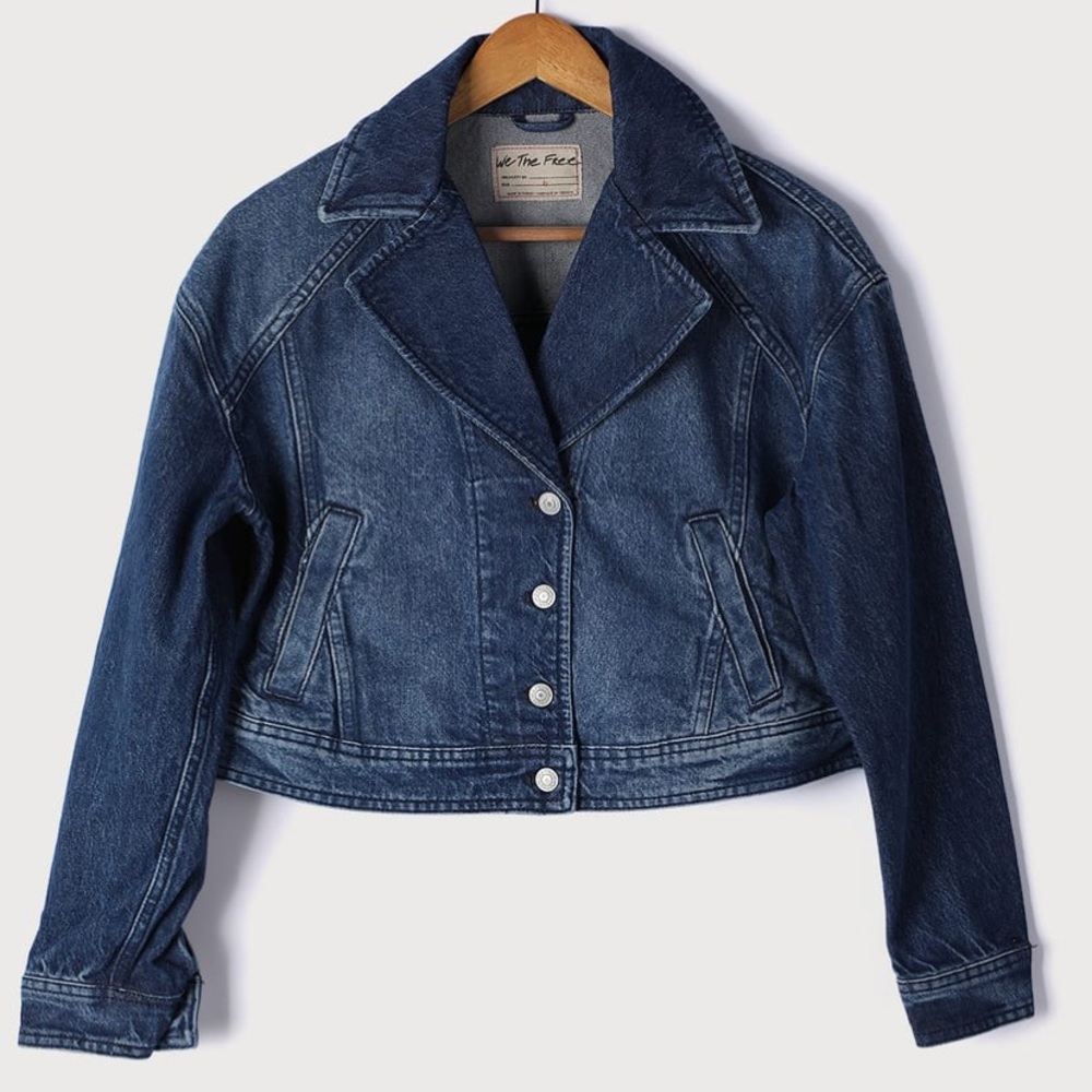 Free People Dark Blue Denim Jacket